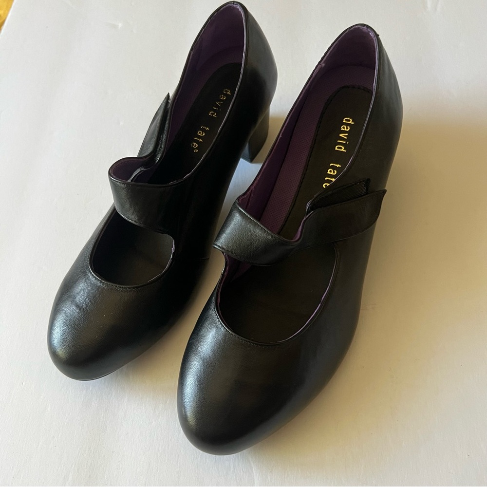 DAVID TATE STERLING LEATHER MARY JANE BLACK SIZE 10WW NWOT